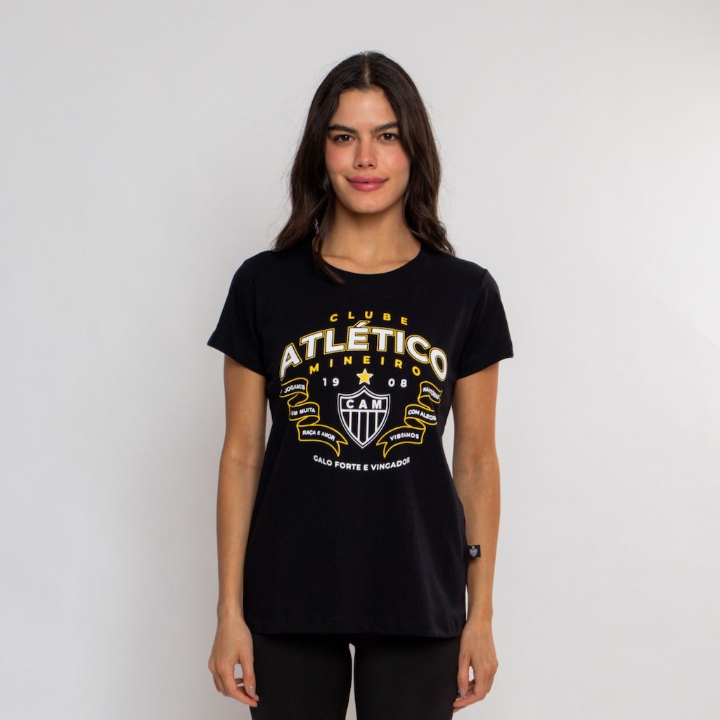 Camiseta do Atlético Mineiro Baby Look Surf Center Oficial Galo Forte - Feminina