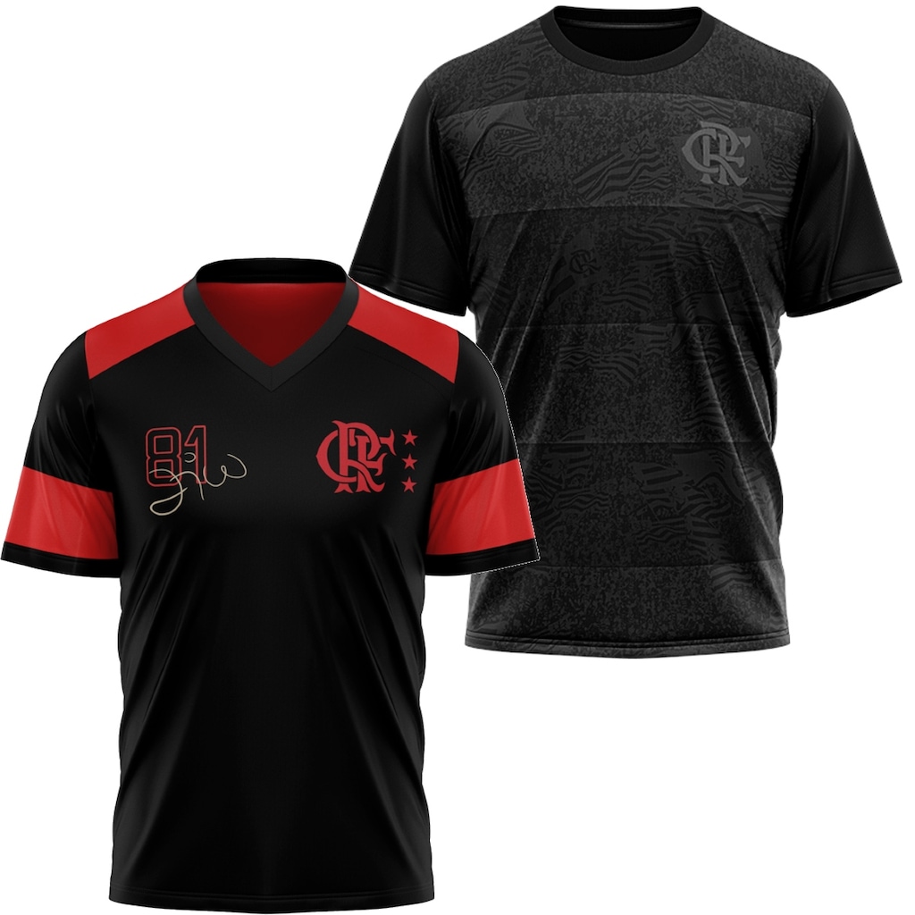 Kit Camisa do Flamengo Confirm + Zico 81 Braziline - 2 Unidades - Masculino