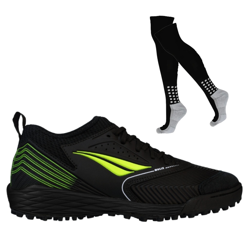 Chuteira Society Adulto Penalty Se7E Pro Molix Y-1 + Par de Meião