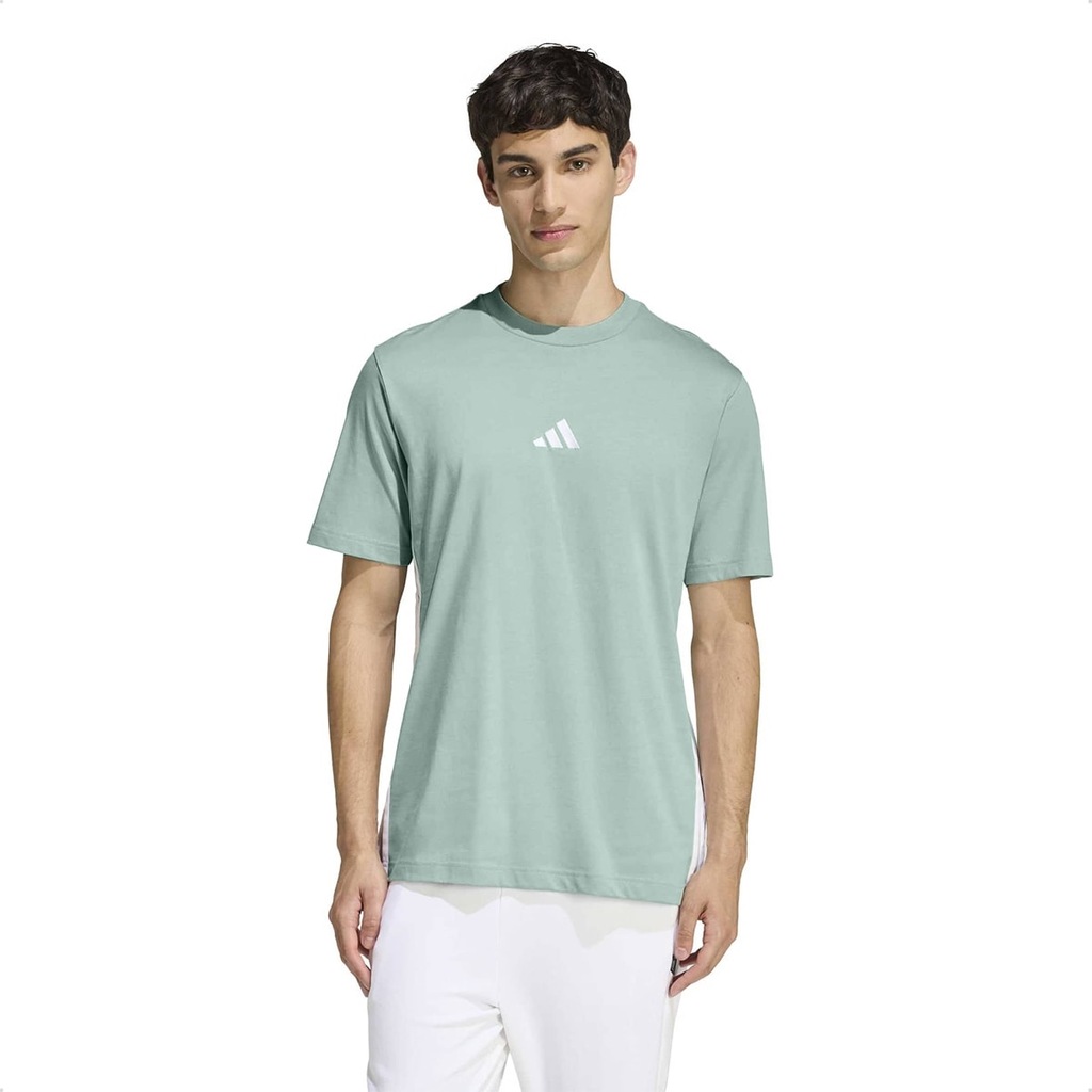 Camiseta Malha Simples Essentials Três Listras - adidas - Homem