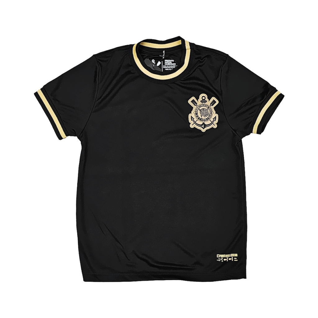 Camiseta do Corinthians Símbolo Gold Coimbra Retrôgol - Infantil
