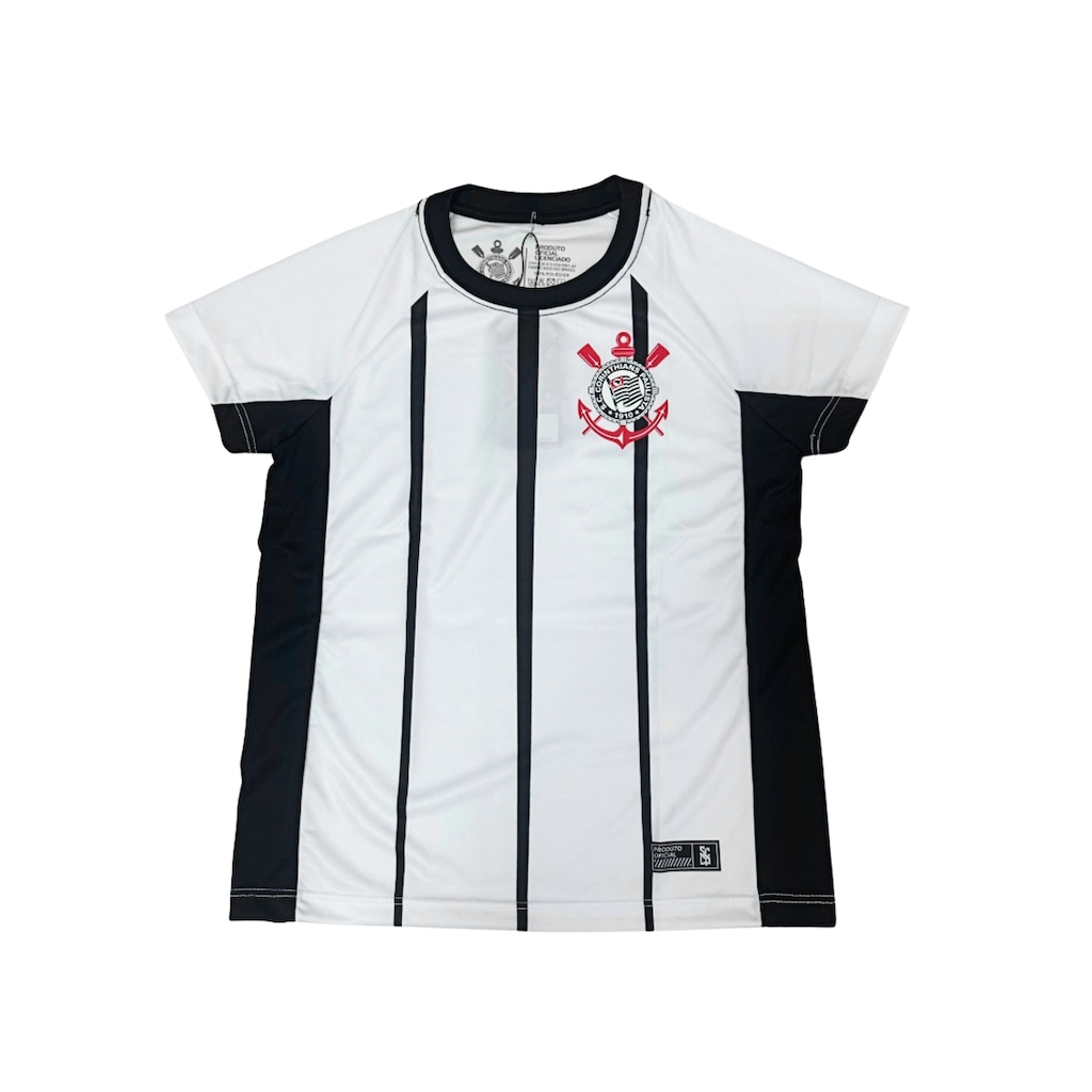 Camisa do Corinthians Raglan Recortes Alvinegro - Infantil