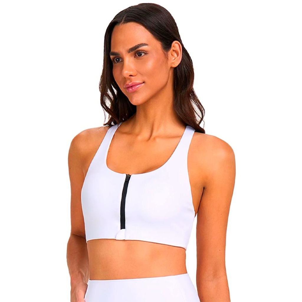 Top Alto Giro Zíper Nadador Feminino
