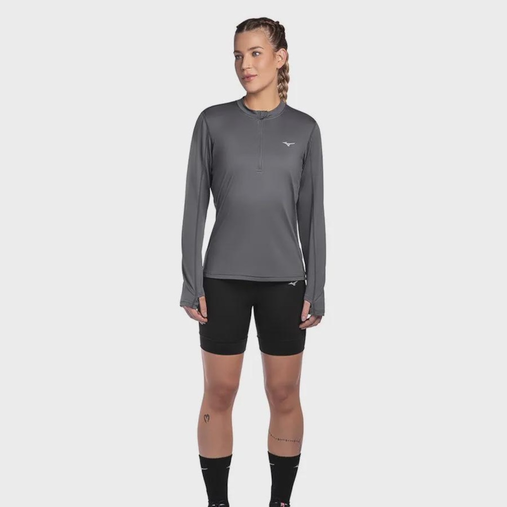 Camiseta Manga Longa Mizuno Corrida Térmica Feminina