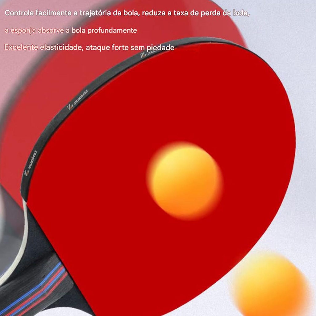 Imagem 2 do produto Raquete de Tênis de Mesa Gold Sports Zuoko 5 Estrelas Profissional com Raqueteira