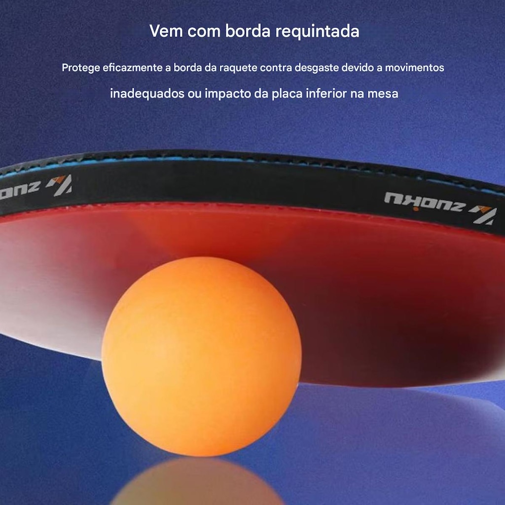 Imagem 5 do produto Raquete de Tênis de Mesa Gold Sports Zuoko 5 Estrelas Profissional com Raqueteira
