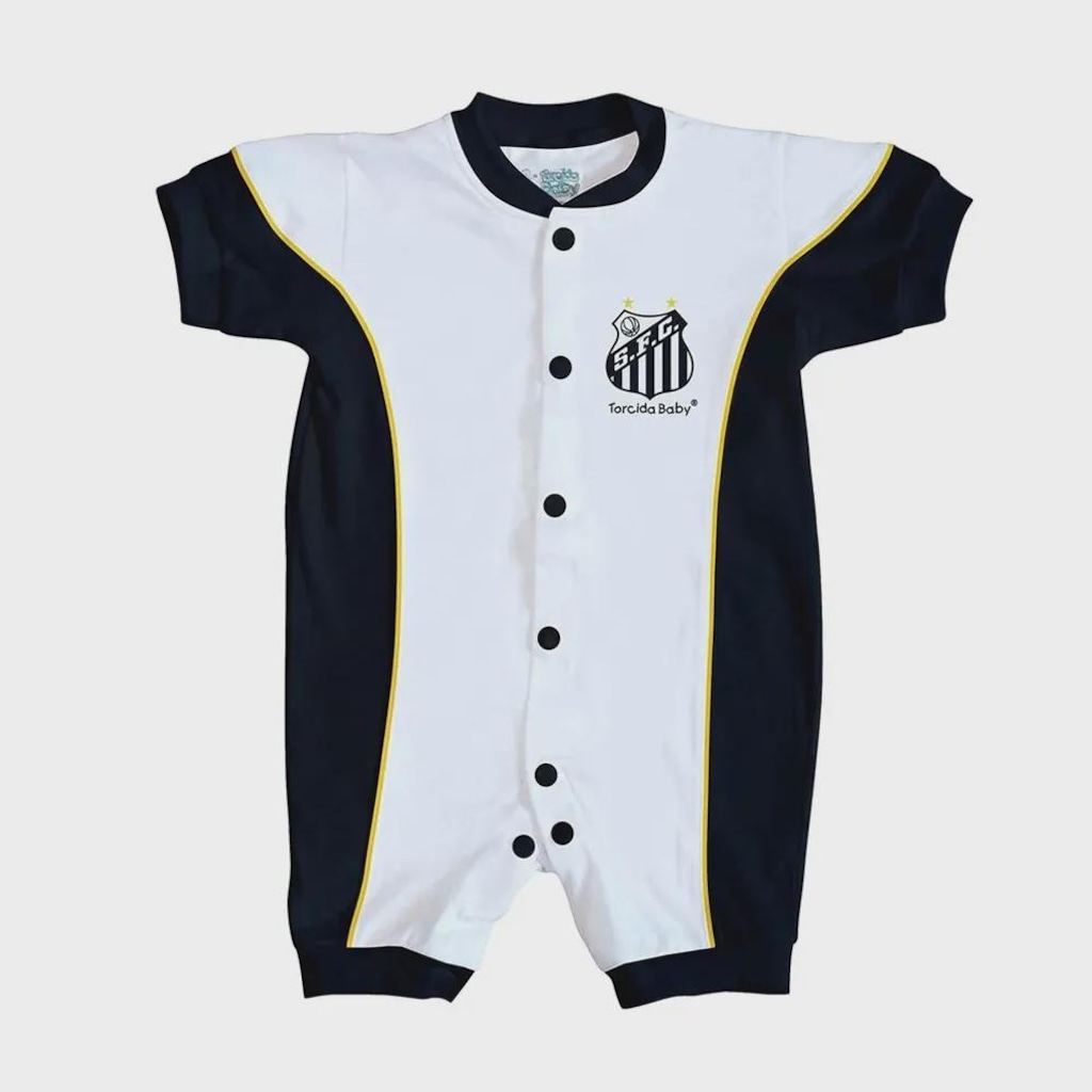 Macacão Infantil Torcida Baby Santos Escudo