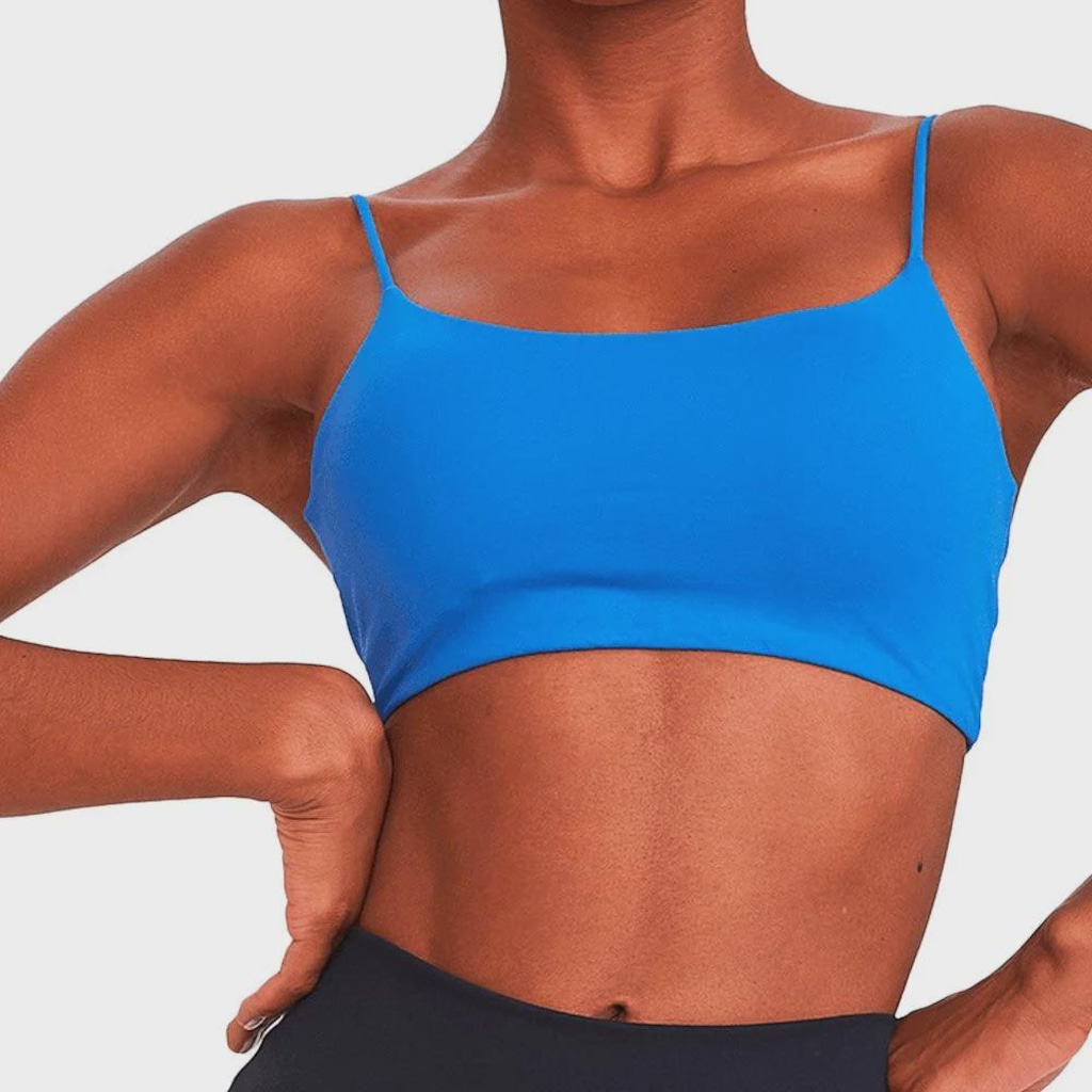 Top Fitness Feminino Caju Brasil Classic Sportive Azul Oceano