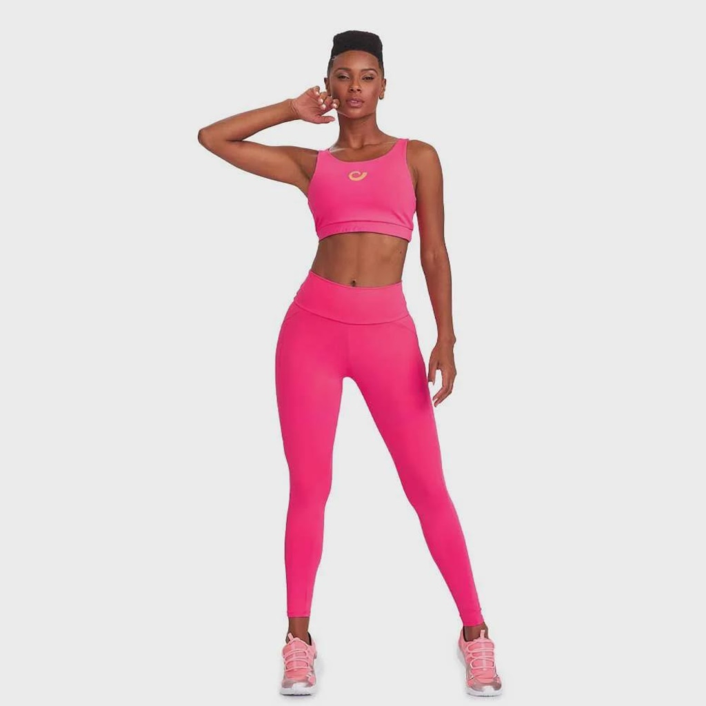 Imagem 3 do produto Calça Legging Feminina Caju Brasil Nakay Recortes Pink