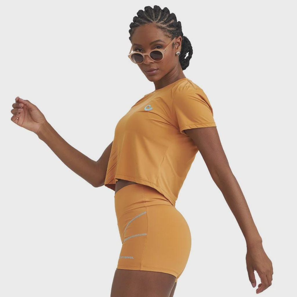 Imagem 3 do produto Blusa Cropped Feminina Caju Brasil Uv Com Silk