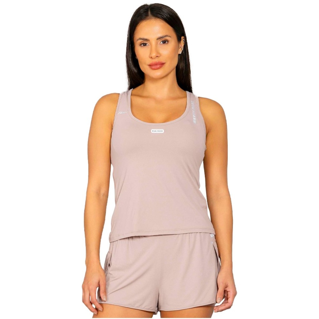 Camiseta Regata Feminina Run More Pontos de Luz