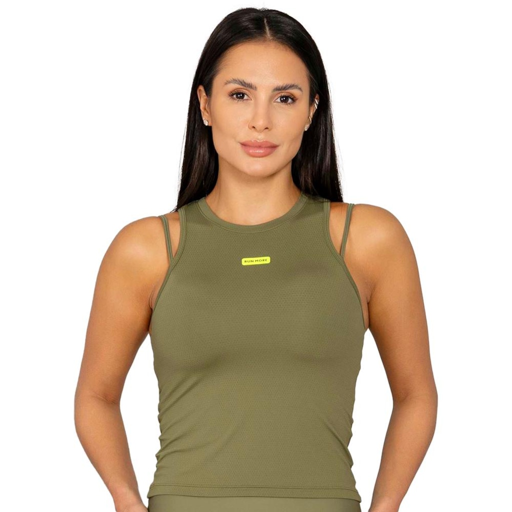 Camiseta Regata Feminina Run More New Trip