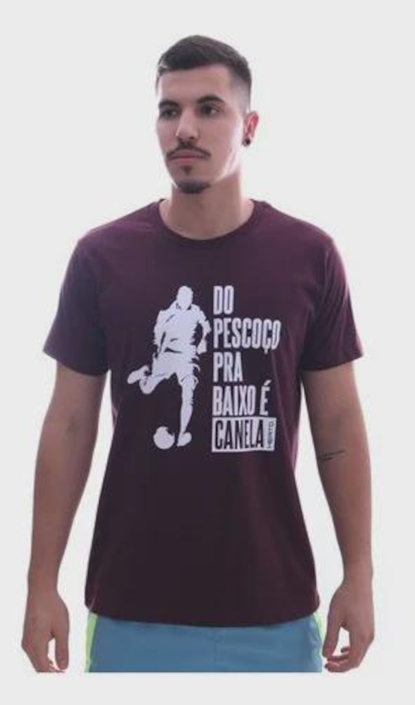 Camiseta Masculina Heatd Do Pescoço Pra Baixo é Canela