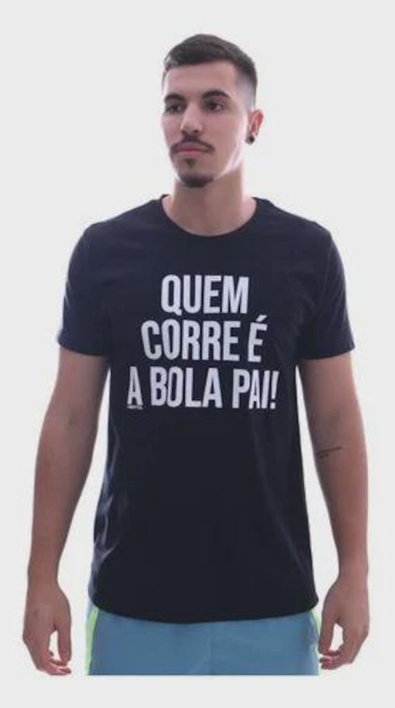 Camiseta Masculina Heatd Quem Corre É A Bola Pai