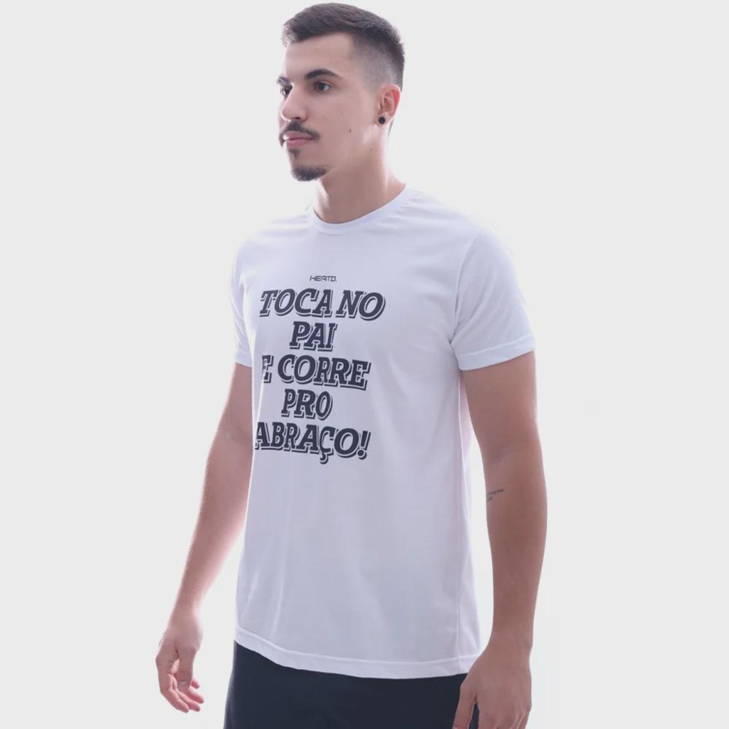 Imagem 2 do produto Camiseta Masculina Heatd Toca No Pai E Corre Pro Abraço