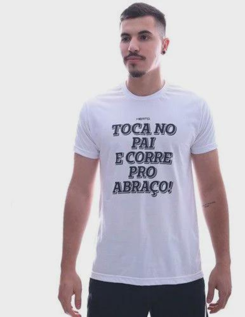 Imagem 4 do produto Camiseta Masculina Heatd Toca No Pai E Corre Pro Abraço