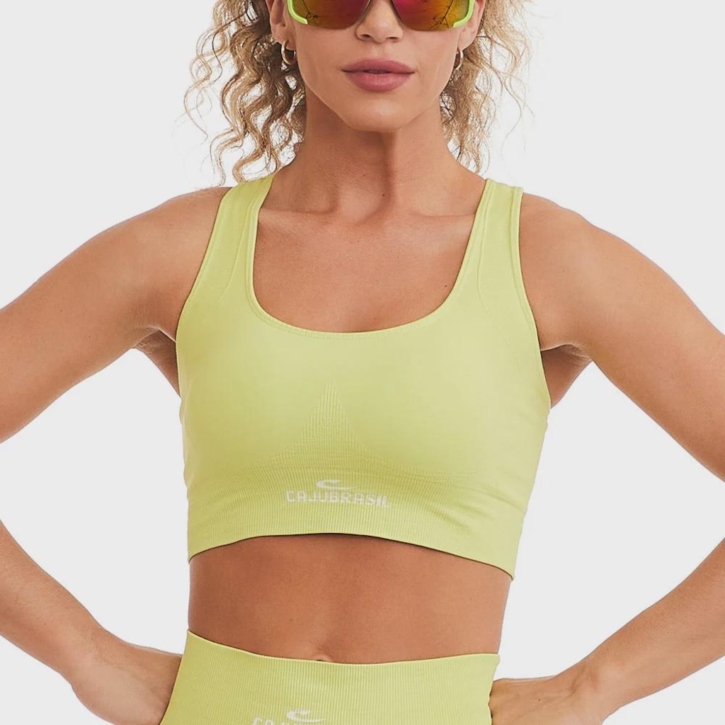 Top Fitness Feminino Caju Brasil Seamless Oxigênio