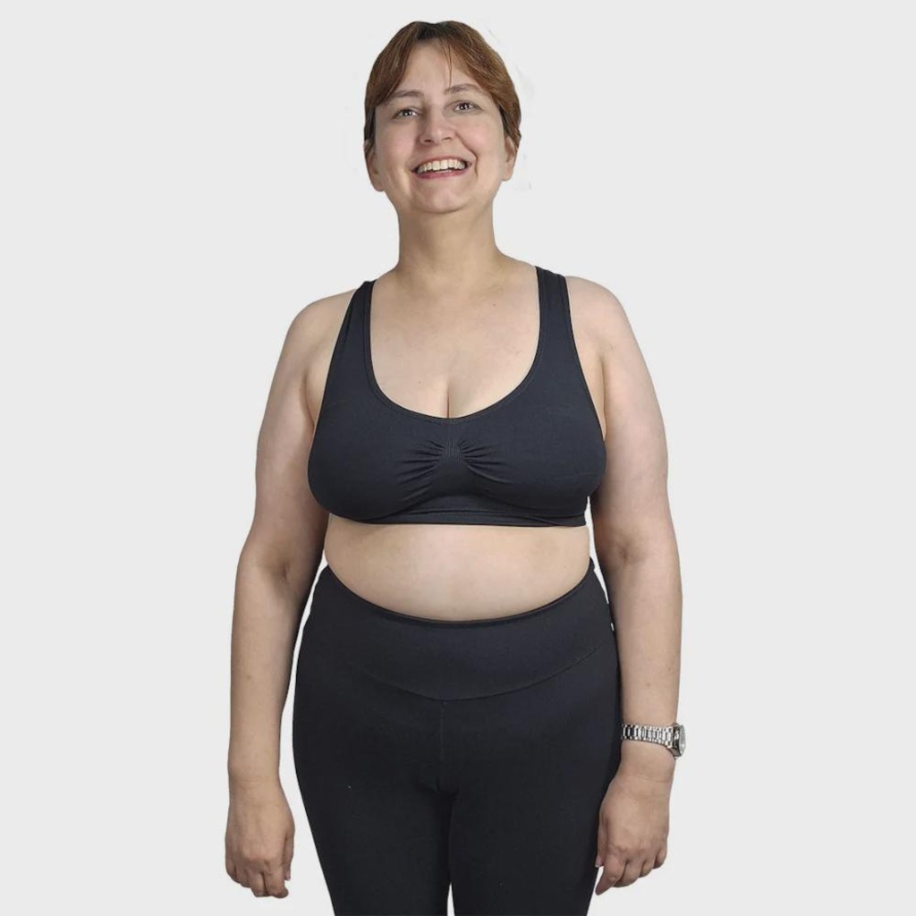 Top Fitness Feminino Selene Nadador sem Costura Plus Size