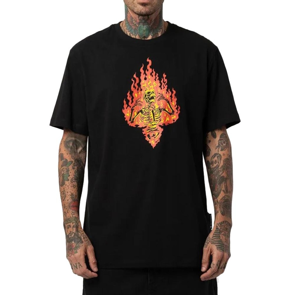 Camiseta Masculino MCD Caveira Em Chamas