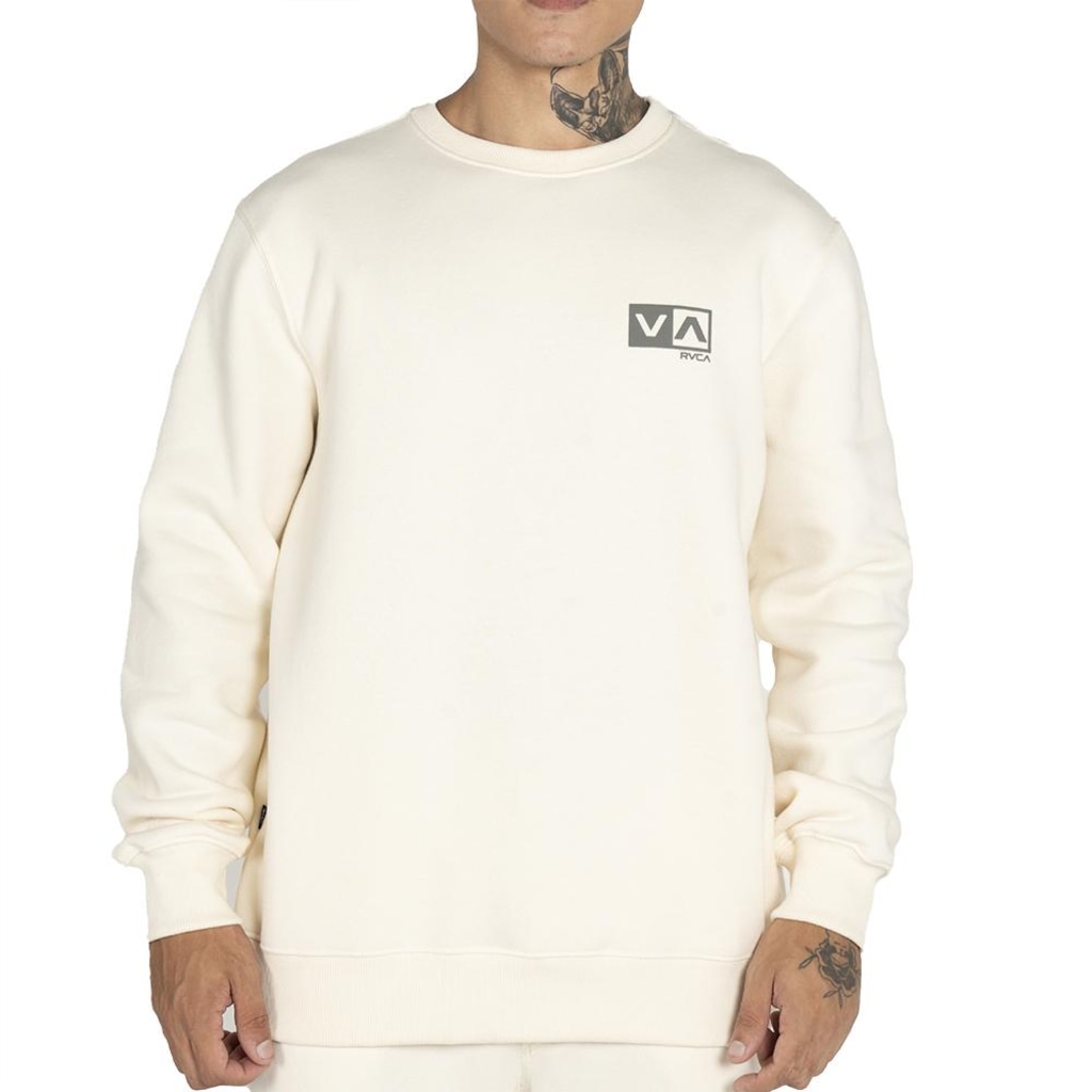 Blusão de Moletom Masculino RVCA Careca Mini Balance Box Crew