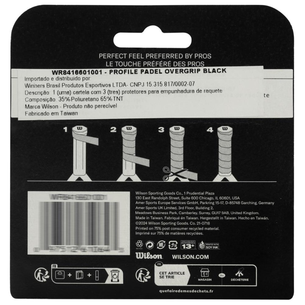 Imagem 2 do produto Overgrip Wilson Profile Padel com 03 Unidades