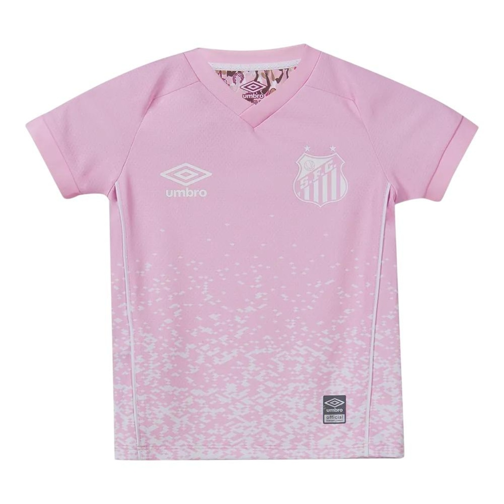 Camisa do Santos 2021 Umbro Outubro Rosa Infantil