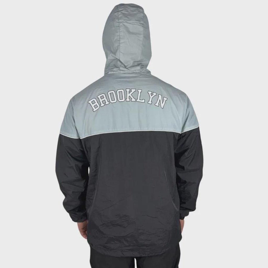 Imagem 2 do produto Jaqueta Corta Vento Masculina New Era Brooklyn Nets Club House