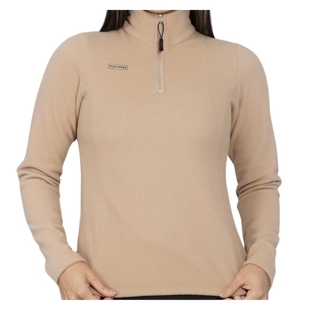 Blusão de Moletom Feminino sem Capuz Run More 01583