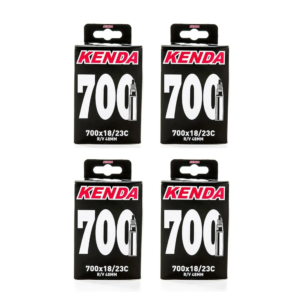 Kit 4 Câmara de ar Kenda aro 700 x 18/23 bico fino 48 mm
