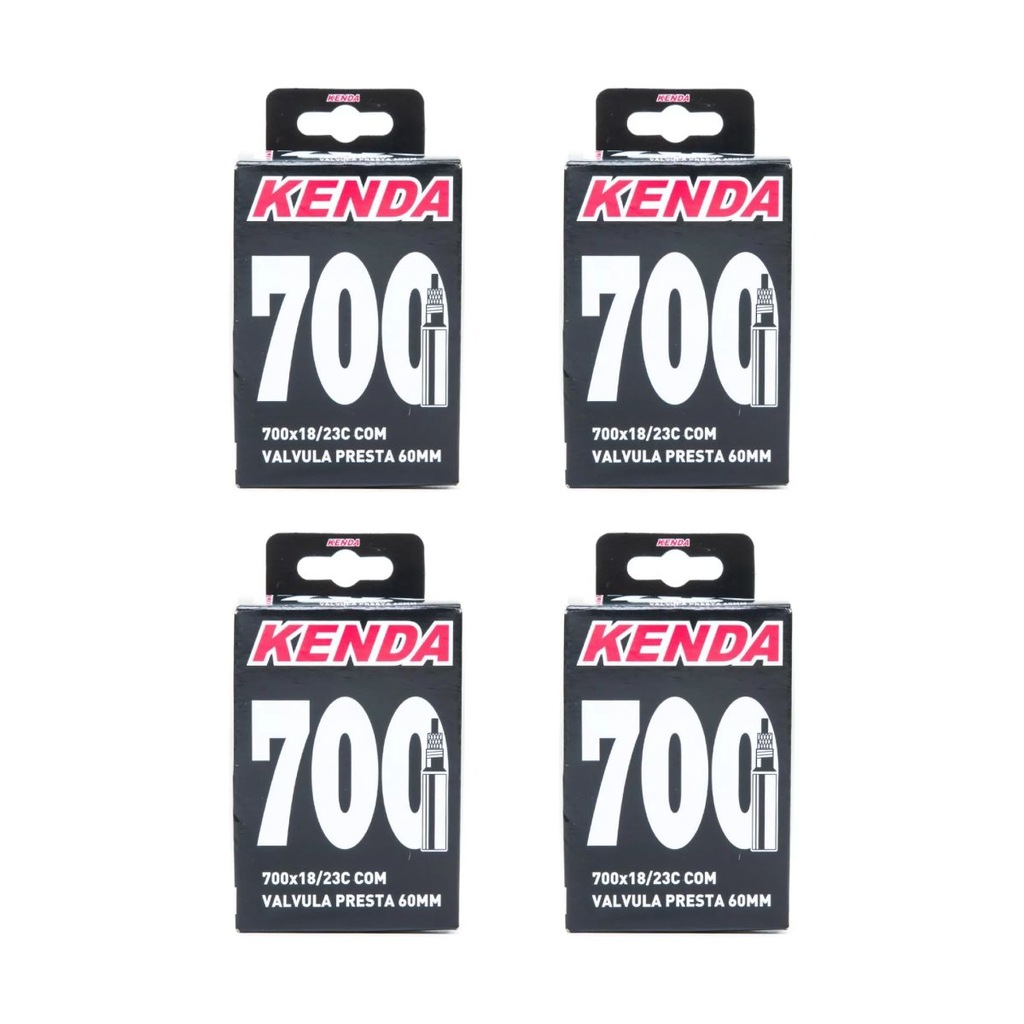 Kit 4 Câmara de ar Kenda aro 700 x 18/23 bico fino 60 mm