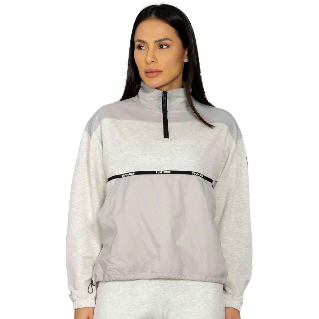 Blusão de Moletom Run More Cangurú Feminino