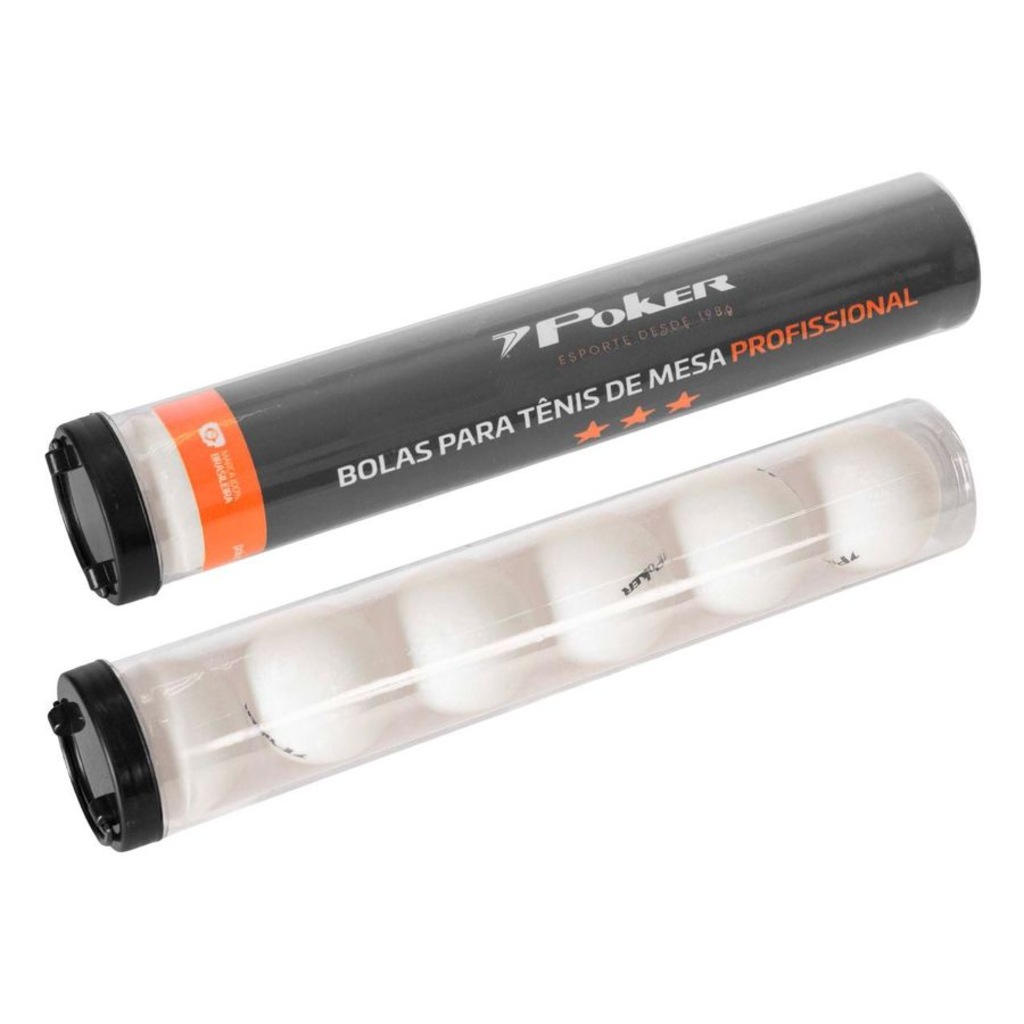 Kit Bolas Tênis Mesa Poker 3 Estrelas 40mm C/6