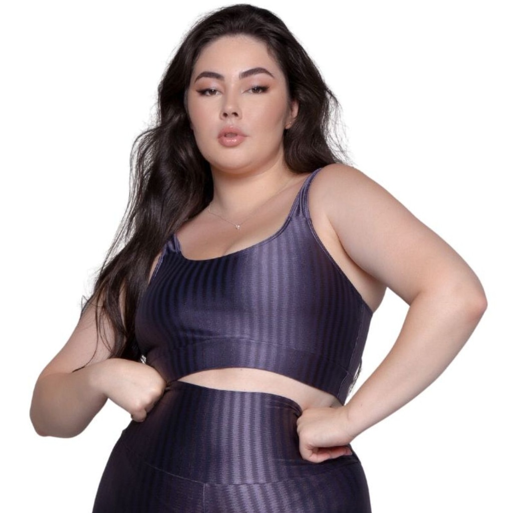 Top Fitness Plus Size New Zig 3D Vekyo com Bojo Removível