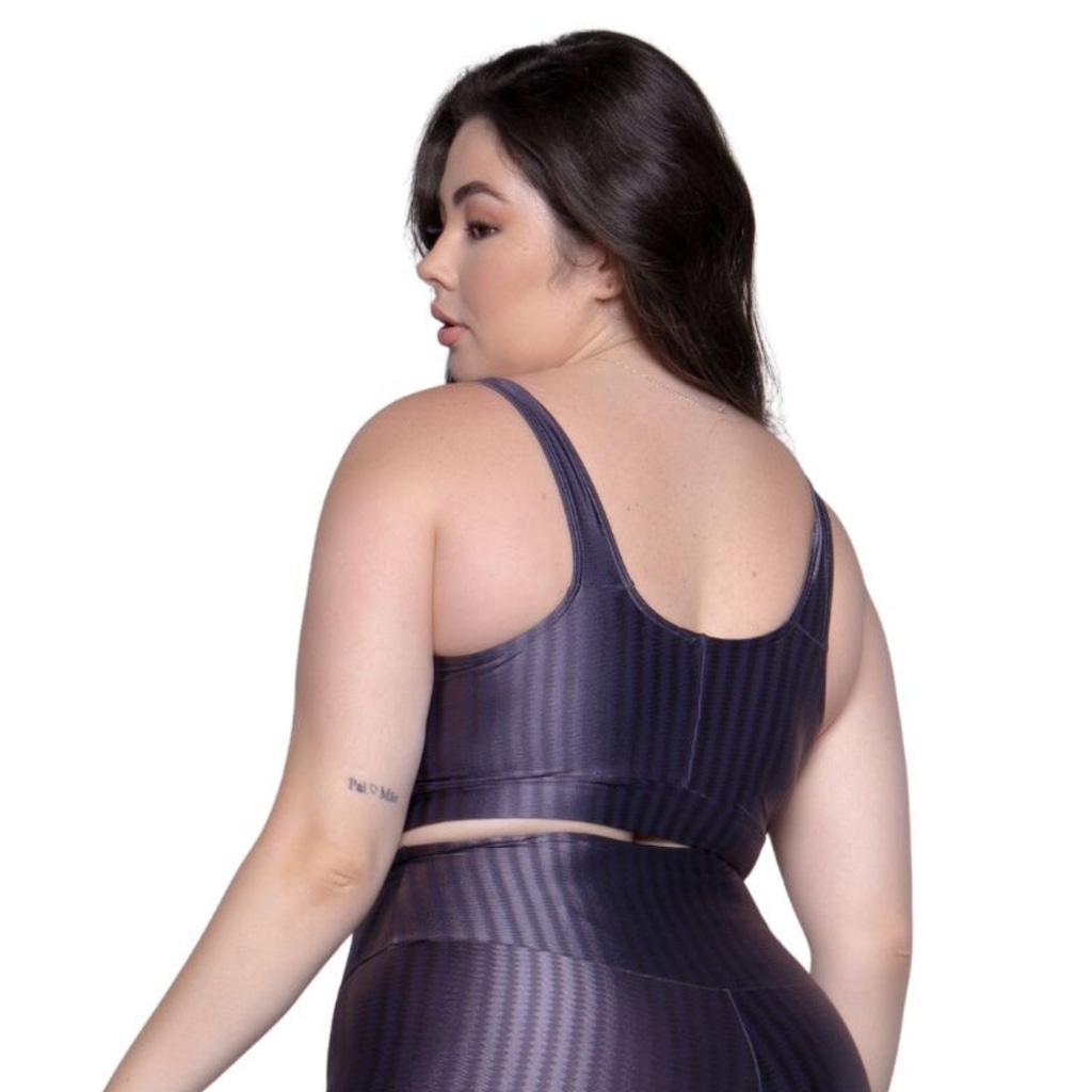 Imagem 2 do produto Top Fitness Plus Size New Zig 3D Vekyo com Bojo Removível