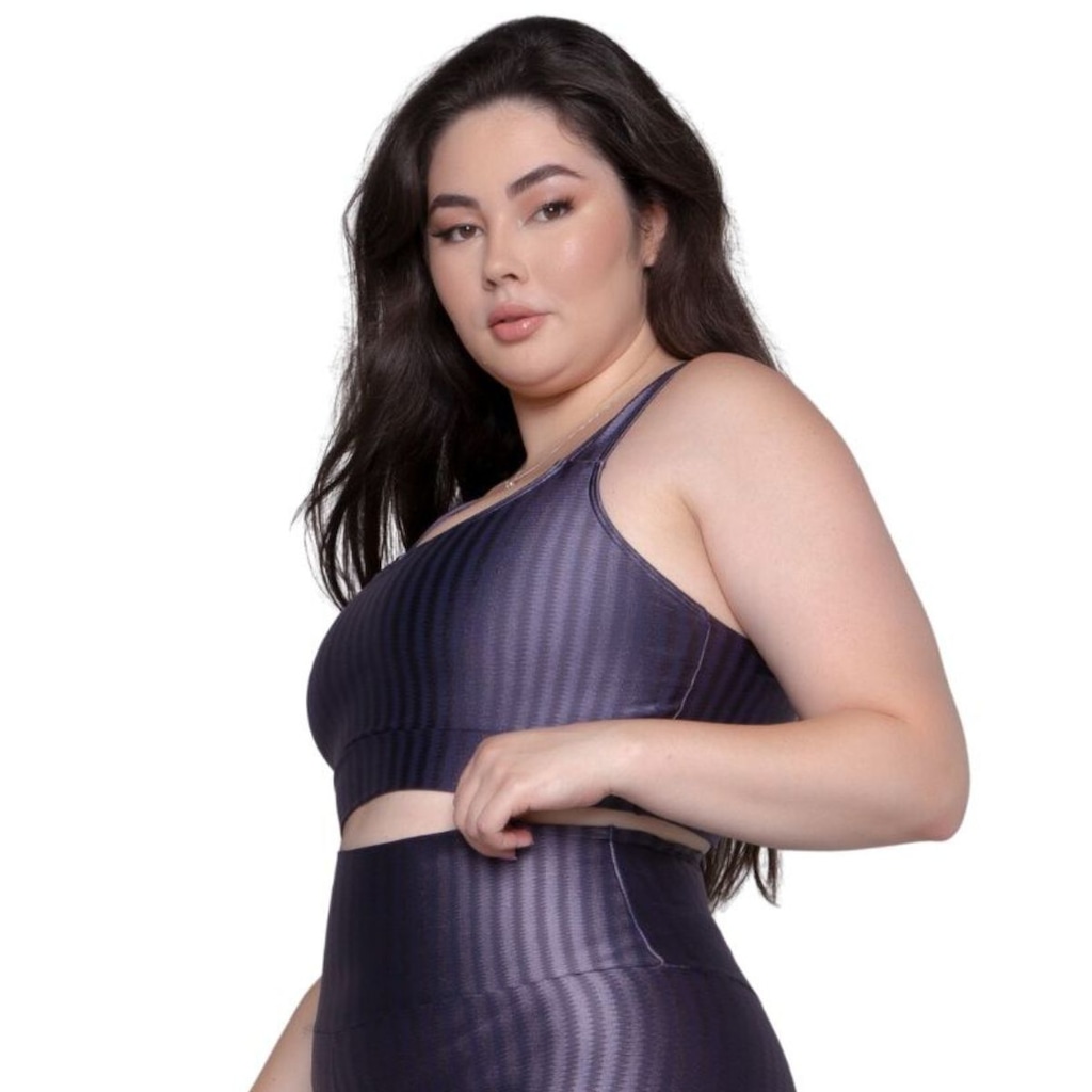 Imagem 3 do produto Top Fitness Plus Size New Zig 3D Vekyo com Bojo Removível