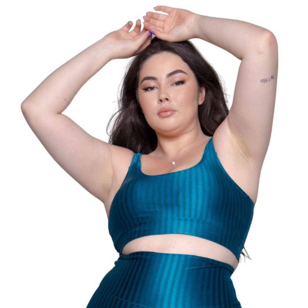 Top Fitness Plus Size New Zig 3D Vekyo com Bojo Removível