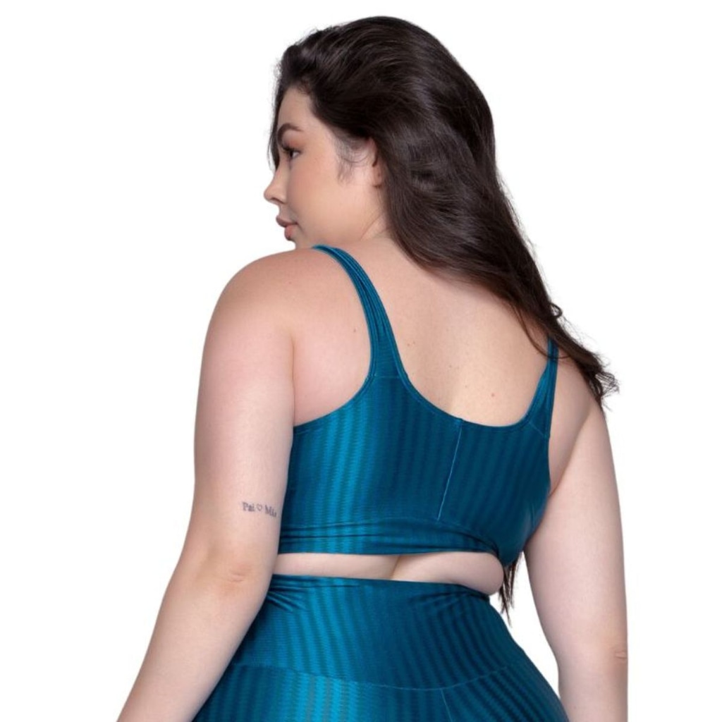 Imagem 2 do produto Top Fitness Plus Size New Zig 3D Vekyo com Bojo Removível
