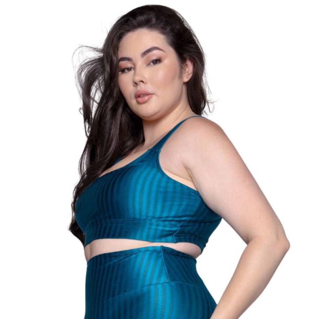 Imagem 3 do produto Top Fitness Plus Size New Zig 3D Vekyo com Bojo Removível