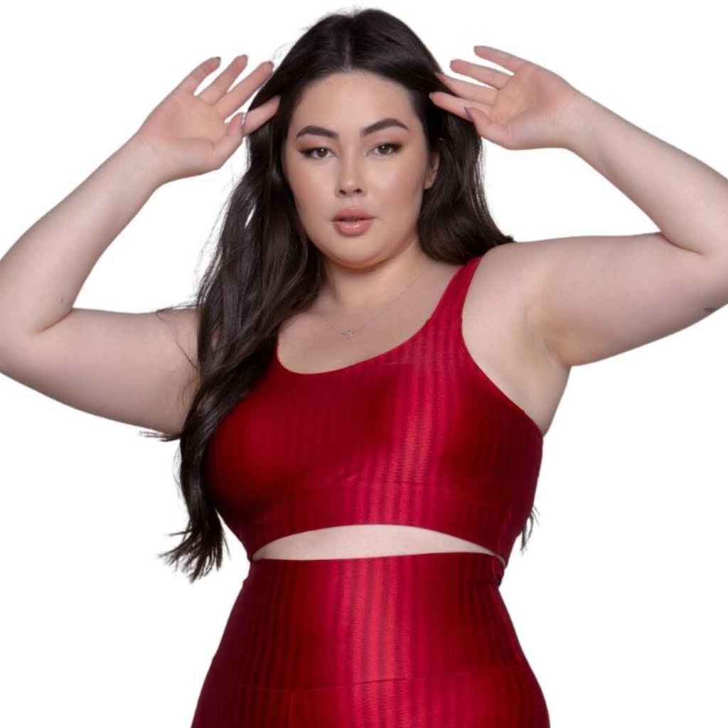 Top Fitness Plus Size New Zig 3D Vekyo com Bojo Removível
