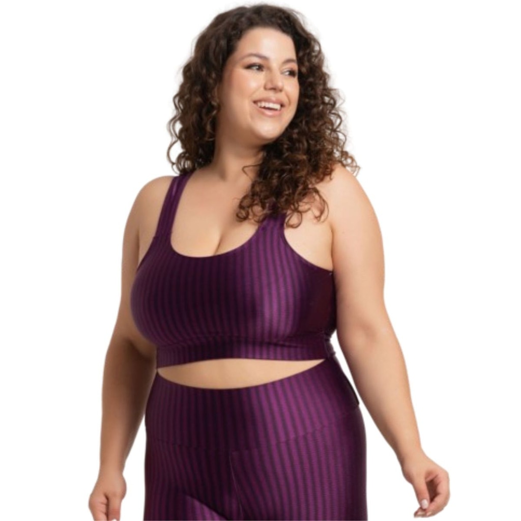 Top Fitness Plus Size New Zig 3D Vekyo com Bojo Removível
