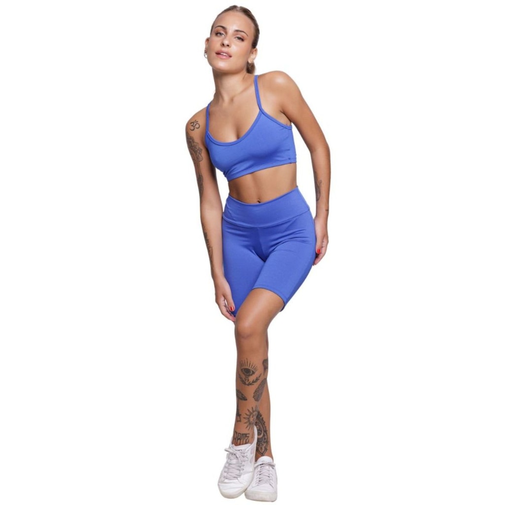 Conjunto Top Alça Fina e Bermudinha Suplex Vekyo