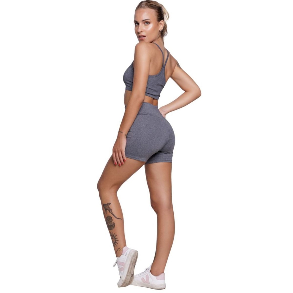 Imagem 2 do produto Conjunto Top Alça Fina sem Bojo e Short Suplex Vekyo Feminino