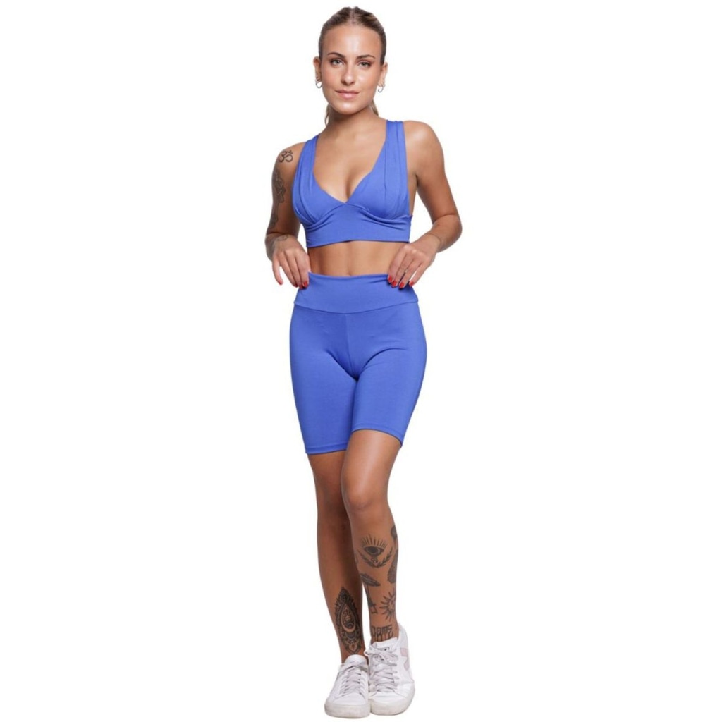 Conjunto Top com Bojo e Bermuda Vekyo Feminino