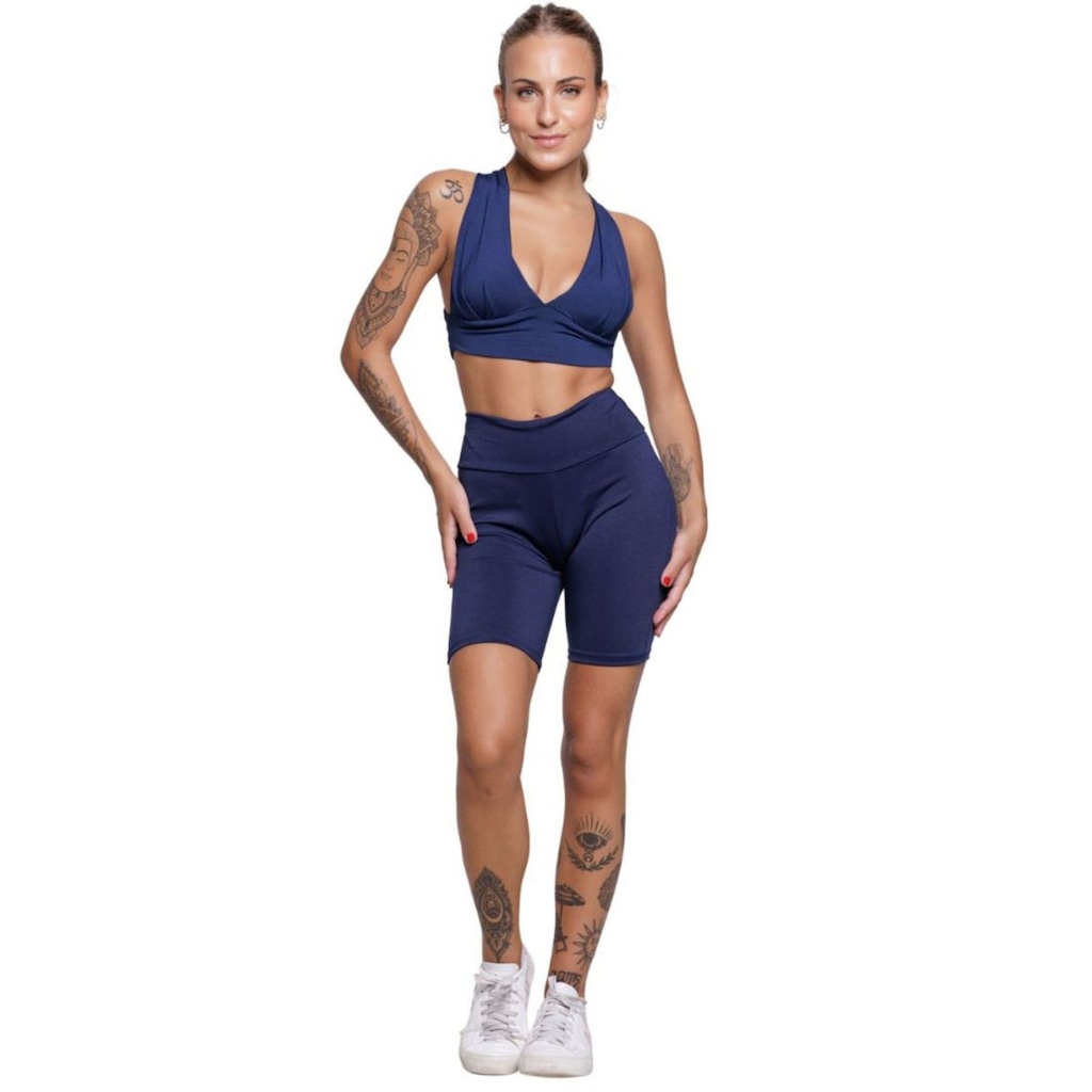 Conjunto Top com Bojo e Bermuda Vekyo Feminino