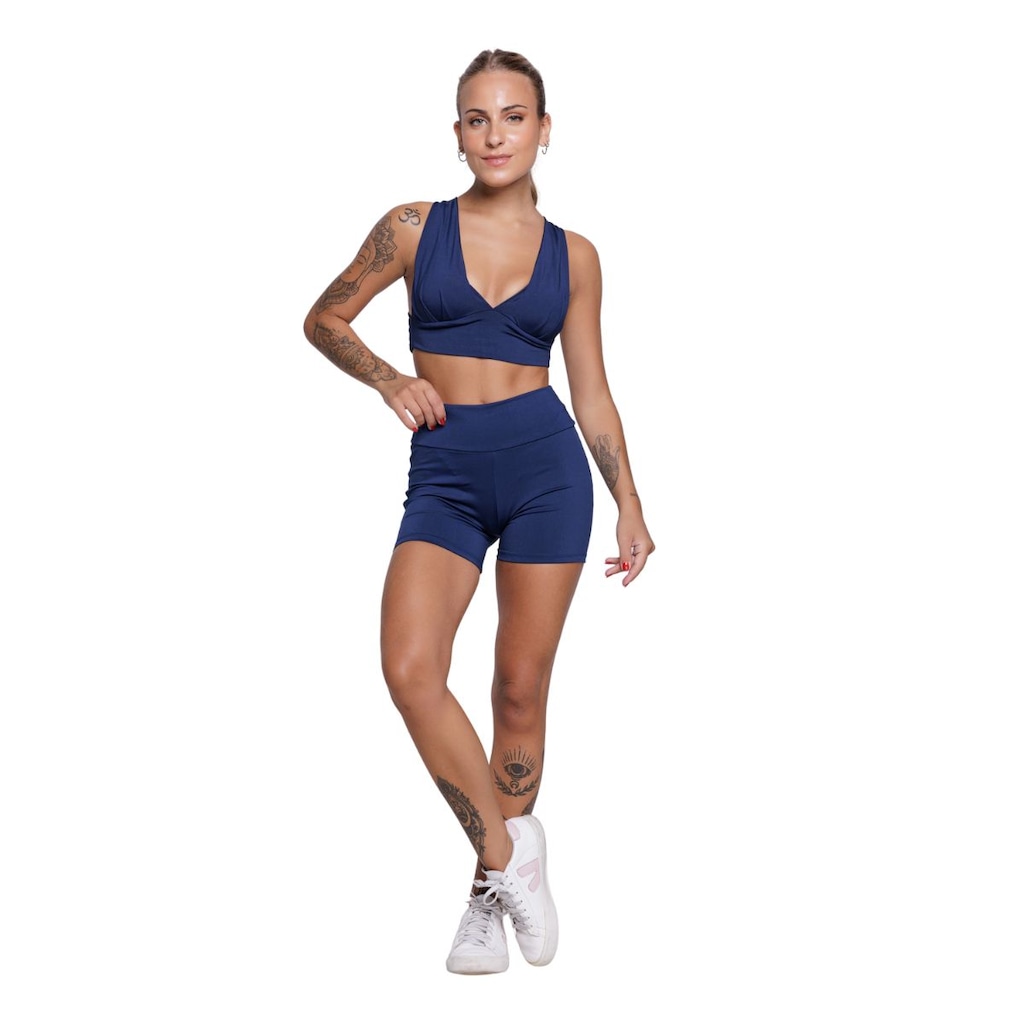 Conjunto Top com Bojo E Short Suplex Vekyo Feminino
