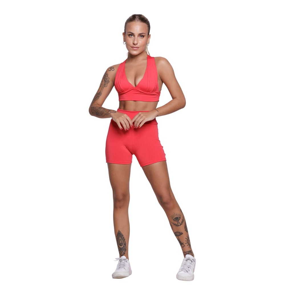 Conjunto Top com Bojo E Short Suplex Vekyo Feminino