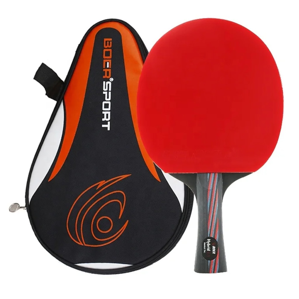 Kit Tênis Mesa Boer 6.0 Series Carbon 1 Raq 6 Estrelas Profissional
