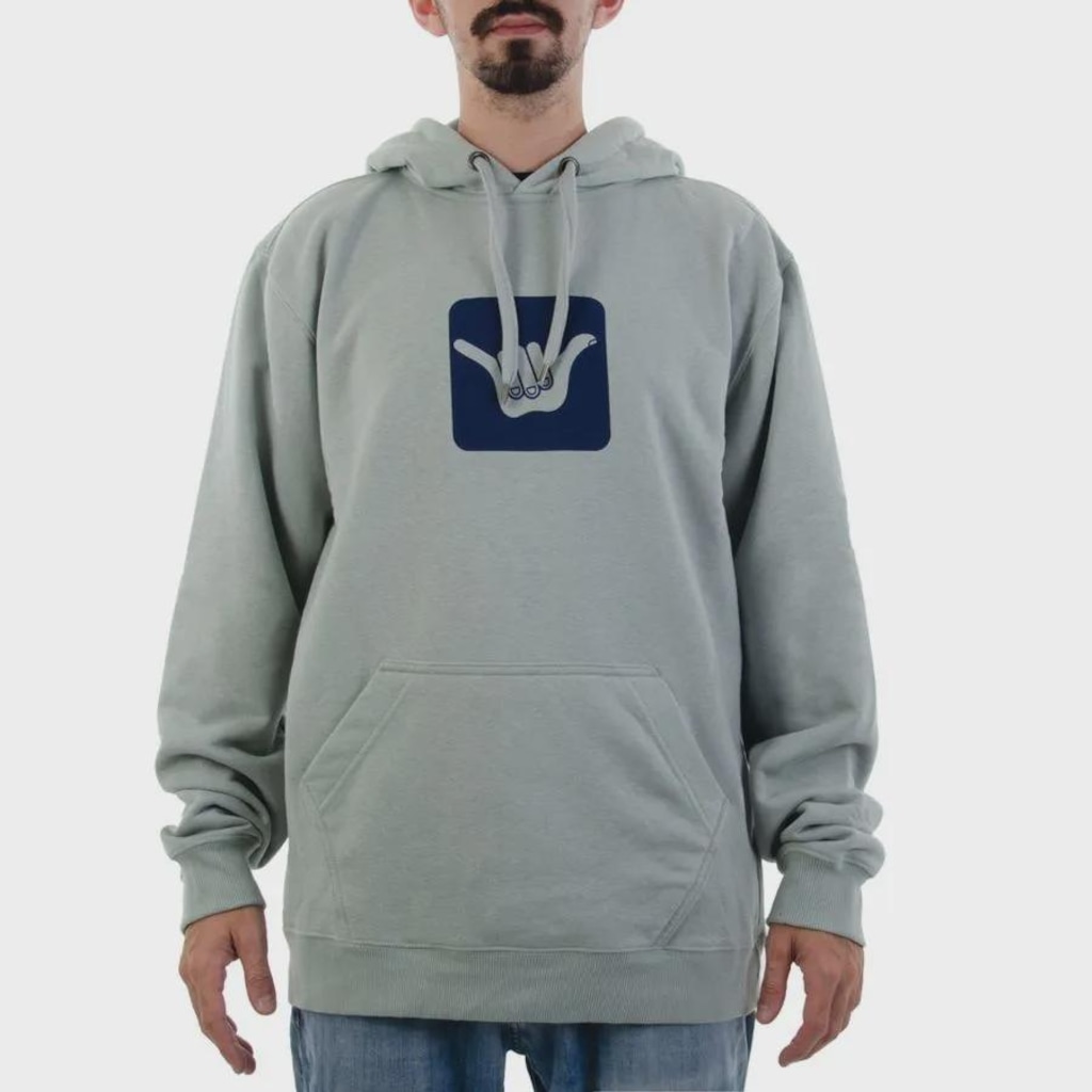 Blusão de Moletom Masculino Hang Loose Squared Logo