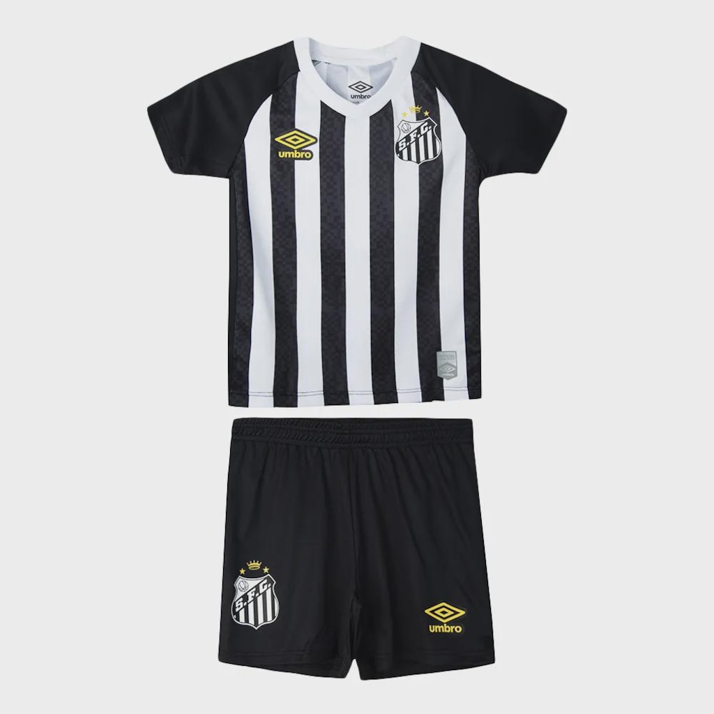 Kit Uniforme de Futebol Infantil do Santos Umbro 2025