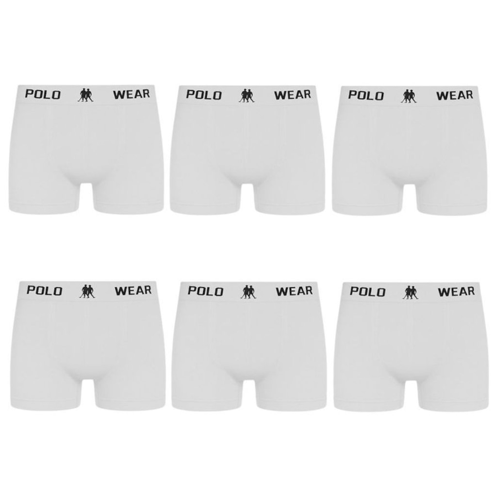 Cueca Boxer Polo Wear - 6 Unidades - Masculina